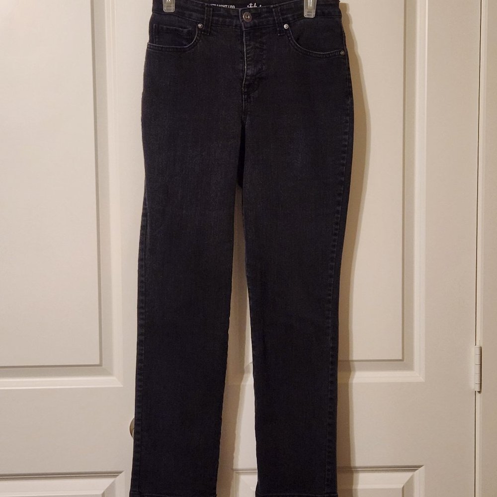 Style & Co. Curvy straight leg,  black wash,  size 4